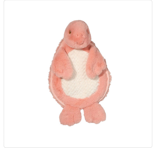 Pink Turtle Plush- lightly stuffed, perfect for a baby lovie